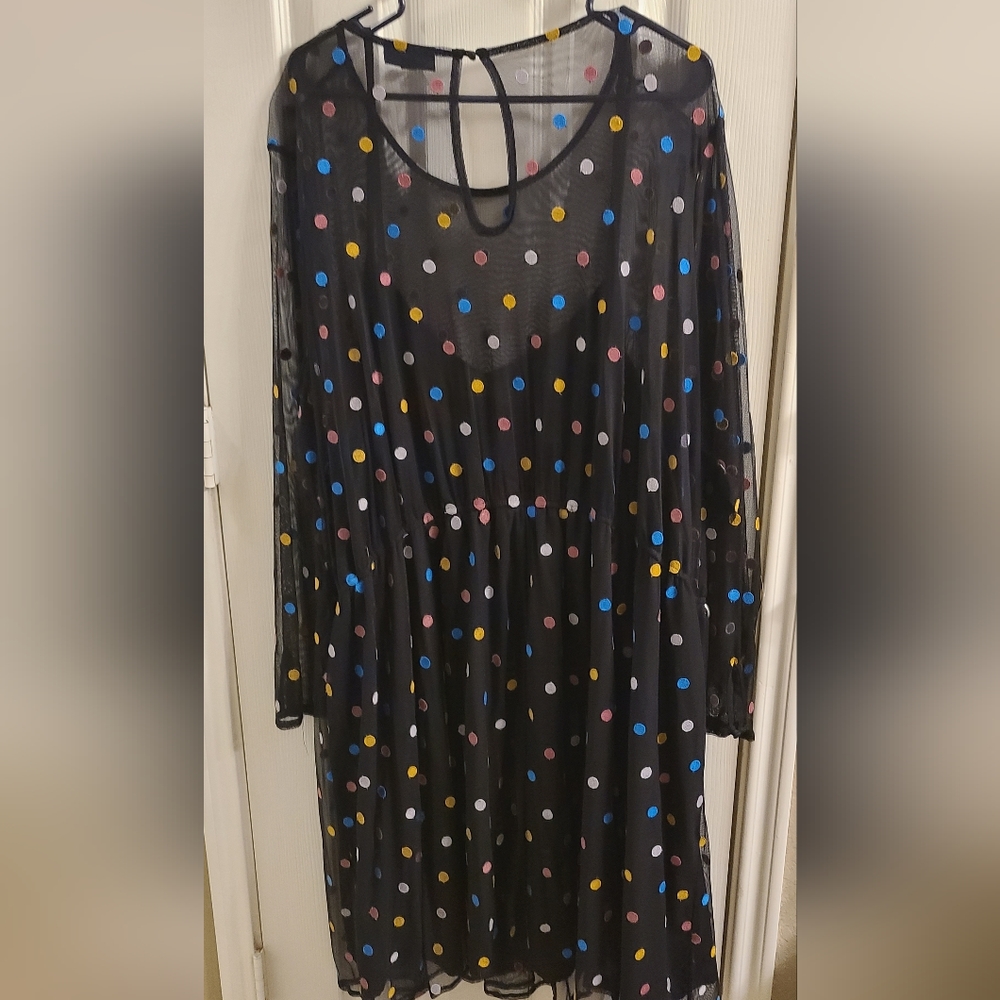 Modcloth Polkadot Mesh Midi Dress